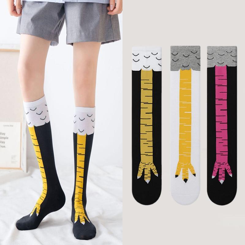 Chicken Feet Socks Trendy Thin Summer Socks for Women Slimming Long JK Socks