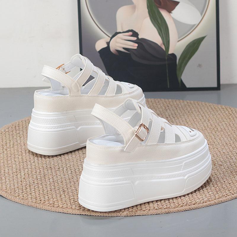 Fashion 11CM Women's Sandals Comfort Shoes Slippers Fashion Shoes Women Summer Open Toe Platform Wedge Super High Hidden Heels