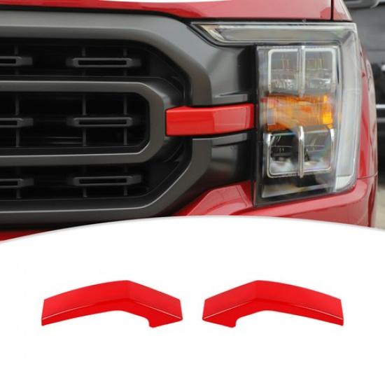 Red Exterior Front Bumper Headlight &Grille Decor Cover Trim For Ford F150 +