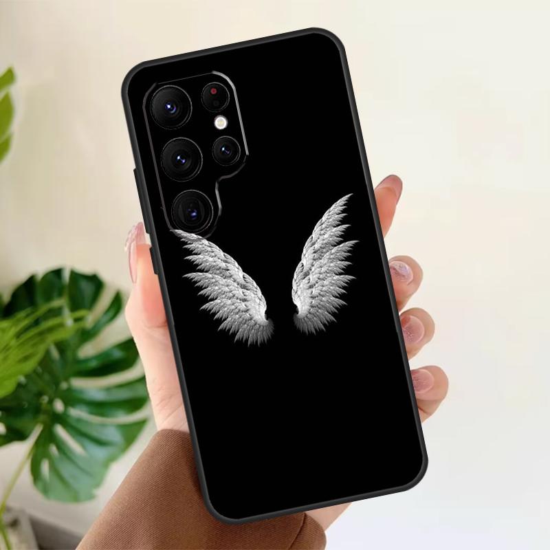 Wings Angel Devil Soft Case For Samsung Galaxy S21 S22 S23 S24 S25 Ultra S9 S10 Plus S20 FE S24 FE Phone Cover