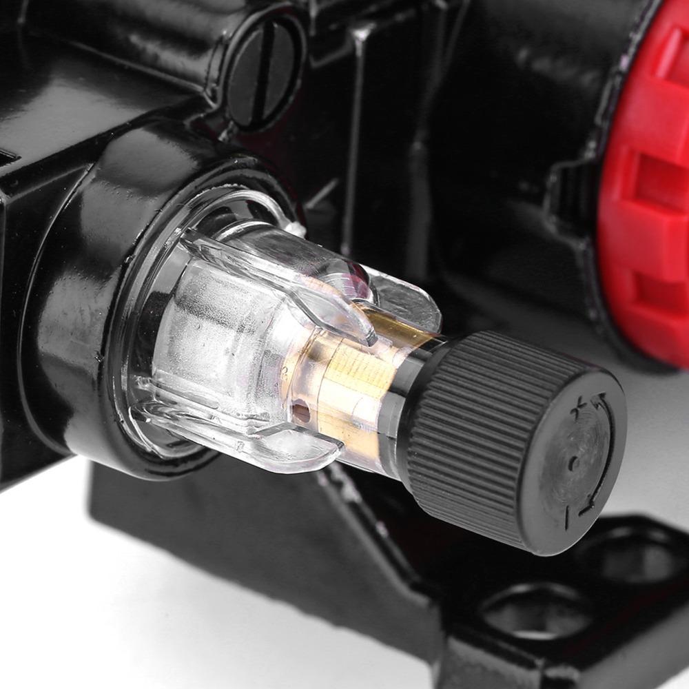Schwarzer Luftfilter-Regler-Schmierer Halbautomatisches Ablassventil Pneumatischer Regler-Schmierer