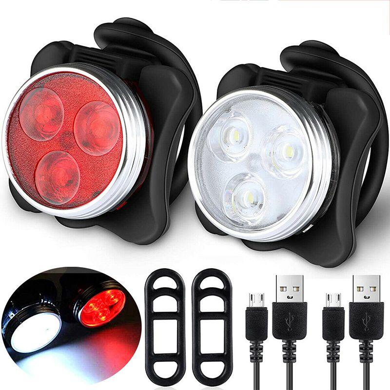 Usb Rechargeable Waterproof Ipx4 Bike Light Set For Safe Night Riding**