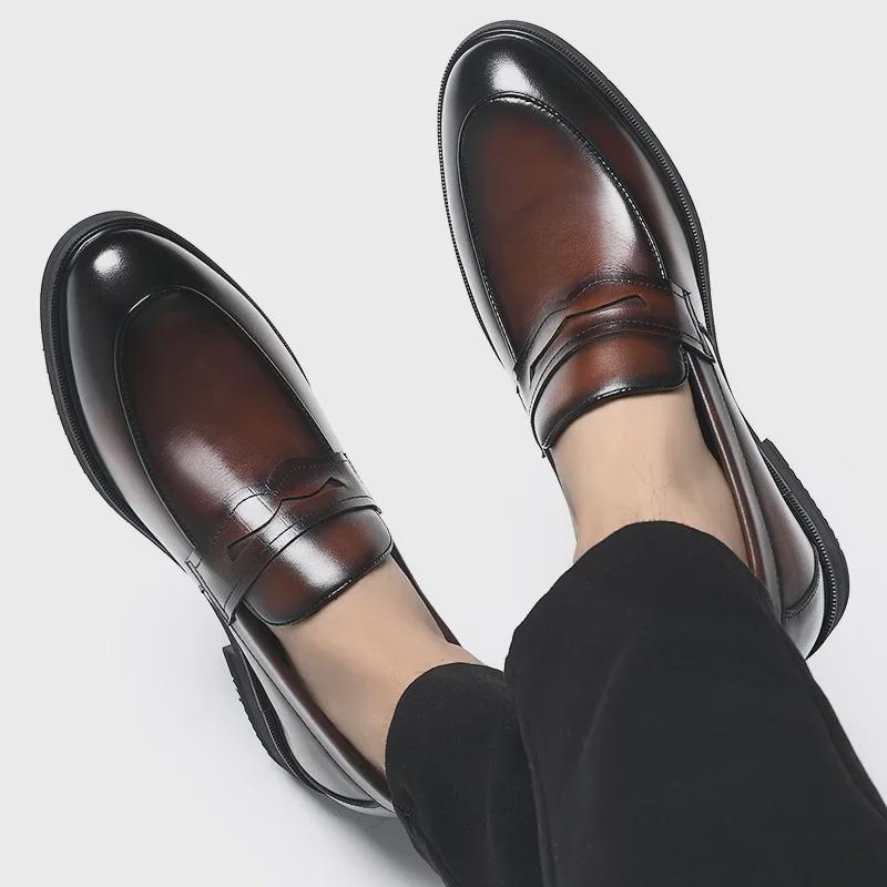 Men's Luxury Height-Enhancing Slip-On Leather Loafers