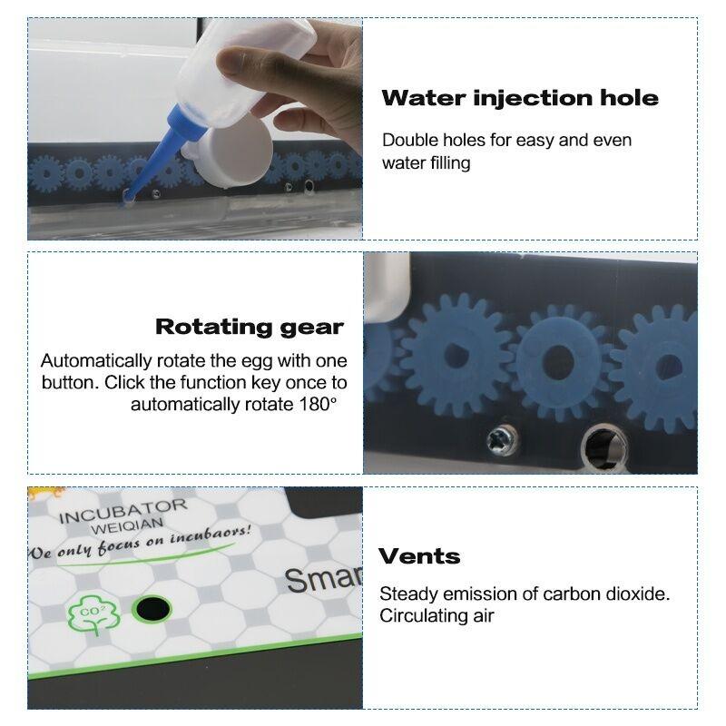 36/56/64PCS Eggs Automatic Incubator Fully Automatic Farm Bird Quail Brooder High precision temperature Control Poultry Hatcher