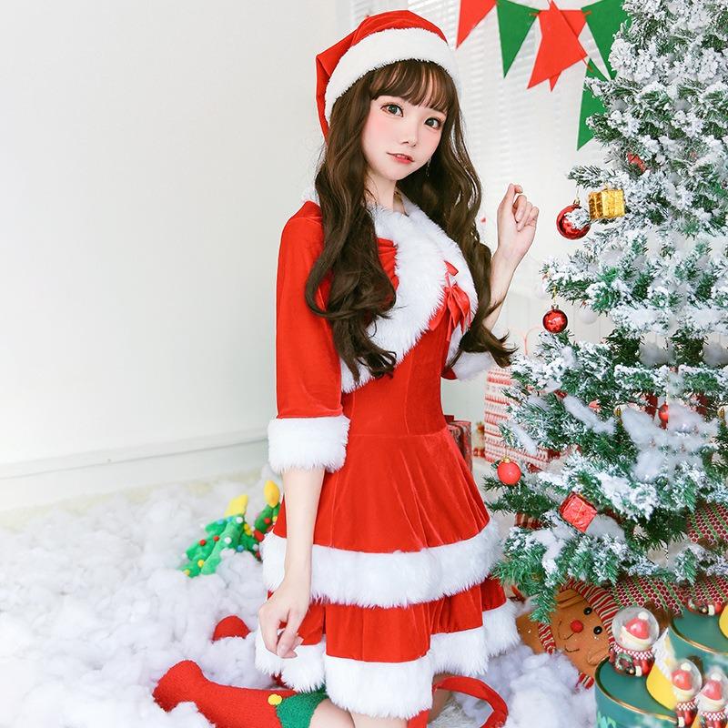 Cute Cute Christmas Costume Christmas Costume Santa Claus Dress Up Dress Up Party Play Soft Girl Dress