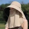 Wide Brim Sunscreen Fisherman Hat Lightweight Full Face Cover Sunshade Sun Hat Sun Protection Neck Guard Picking Tea Hat Camping