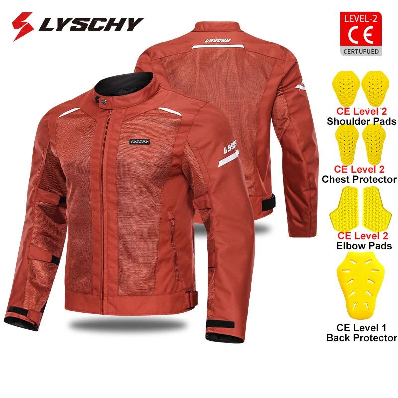 LYSCHY Motorcycle Jacket Pants Summer Mesh Breathable Motorbike Jacket Men Women CE2 Level Protective Anti-fall Motocross Jacket