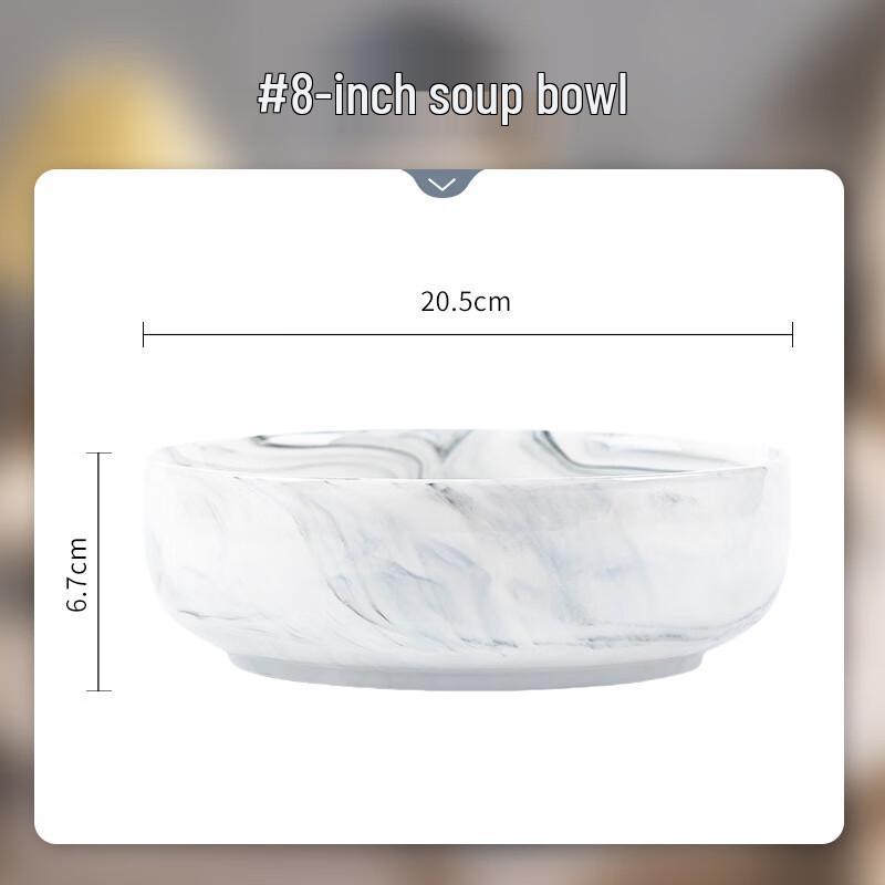 Wutuo Misty Marble Ceramic Soup Bowl