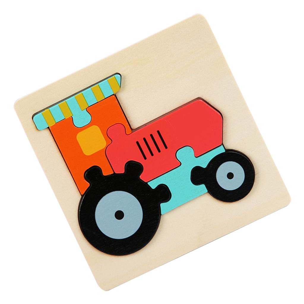 Dřevěné puzzle s vozidly, hračky, puzzle pro rané vzdělávání, interaktivní puzzle pro batolata, vzdělávací