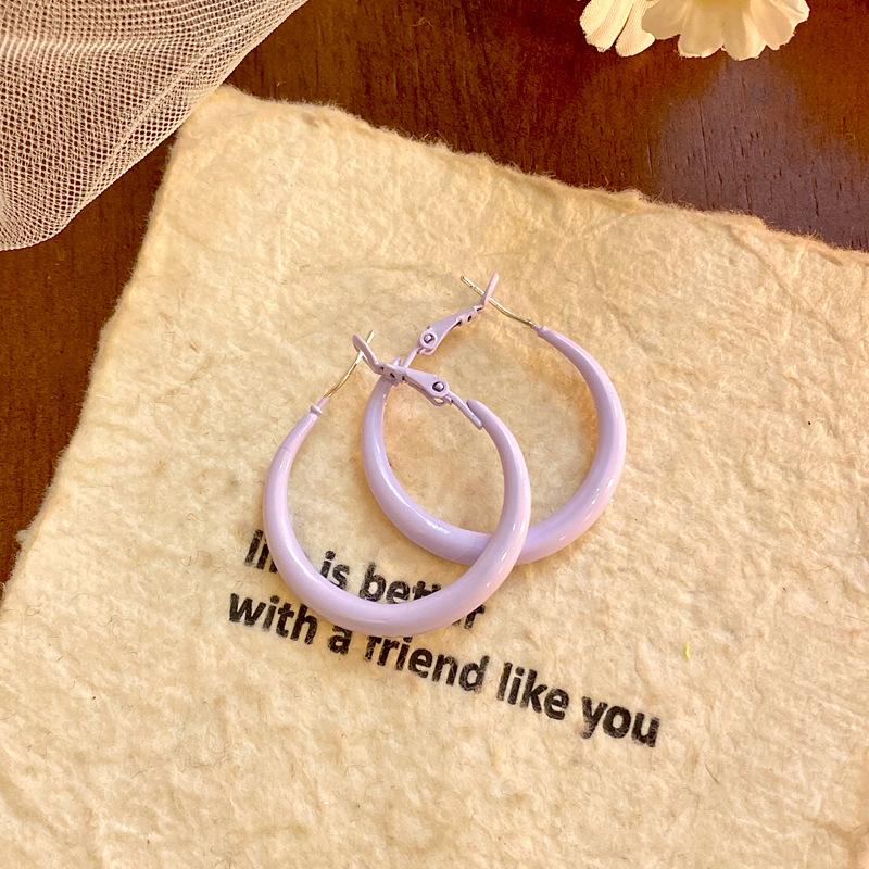 Dopamine Color Glossy Earrings Earrings Simple Earrings