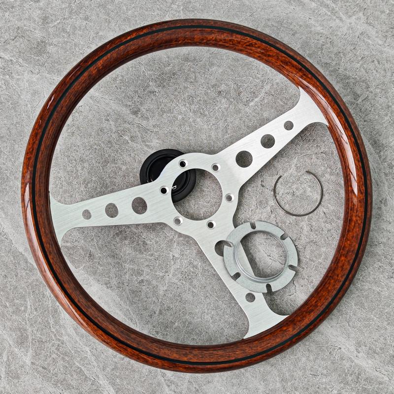 Volante Indy Heritage 350mm 14 Pollici Volante Sportivo da Corsa con Finitura Legno Classica PC-ST54