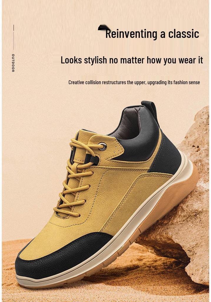 Men's Height-Boosting Casual Shoes, Breathable & Soft 6CM/8CM Sole, Wear-Resistant, Versatile Fashion Sneakers