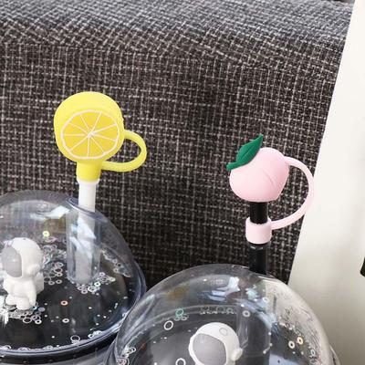 Silicone Straw Decoration Drinkware Cartoon Straw Topper Straw Cover Dust Cap Cup Accessories