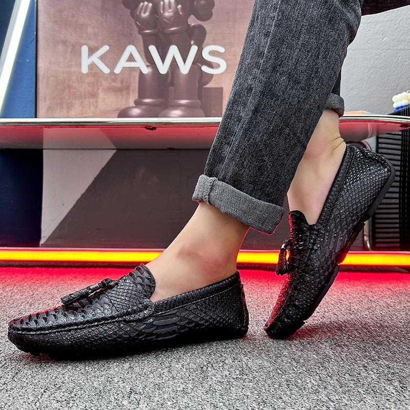 Herren Mokassins Fahrschuhe Komfort Leder Ballerinas Lässig Slipper Übergröße Farbe Weiß Erbsenschuhe Große Größe