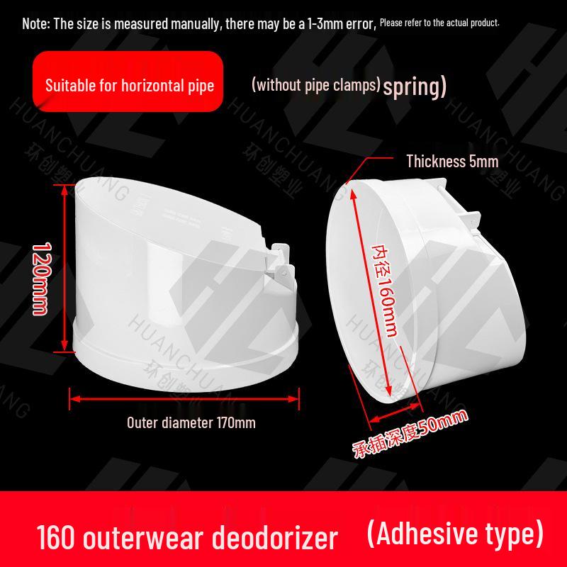 PVC Self-Closing Odor Trap Pipe, Insect & Rodent Proof, Fits 50/75/110mm Septic Tank Sewage Outlets