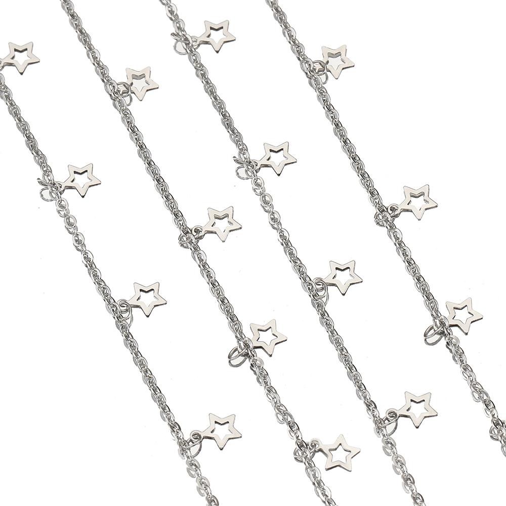 

1M Clear Crystal Round Beaded Chains Non-slip Slender Curved Rollers Copper Chain for DIY Necklace Bracelet Cloth Jewelry Making 1meter