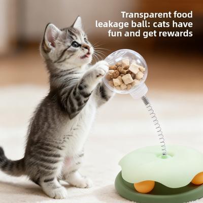 Pet Toys, Cat Carousel, Cat Teaser, Self-entertainment and Boredom, Cat Toy, Spring Leaky Food Ball, Cat Supplies