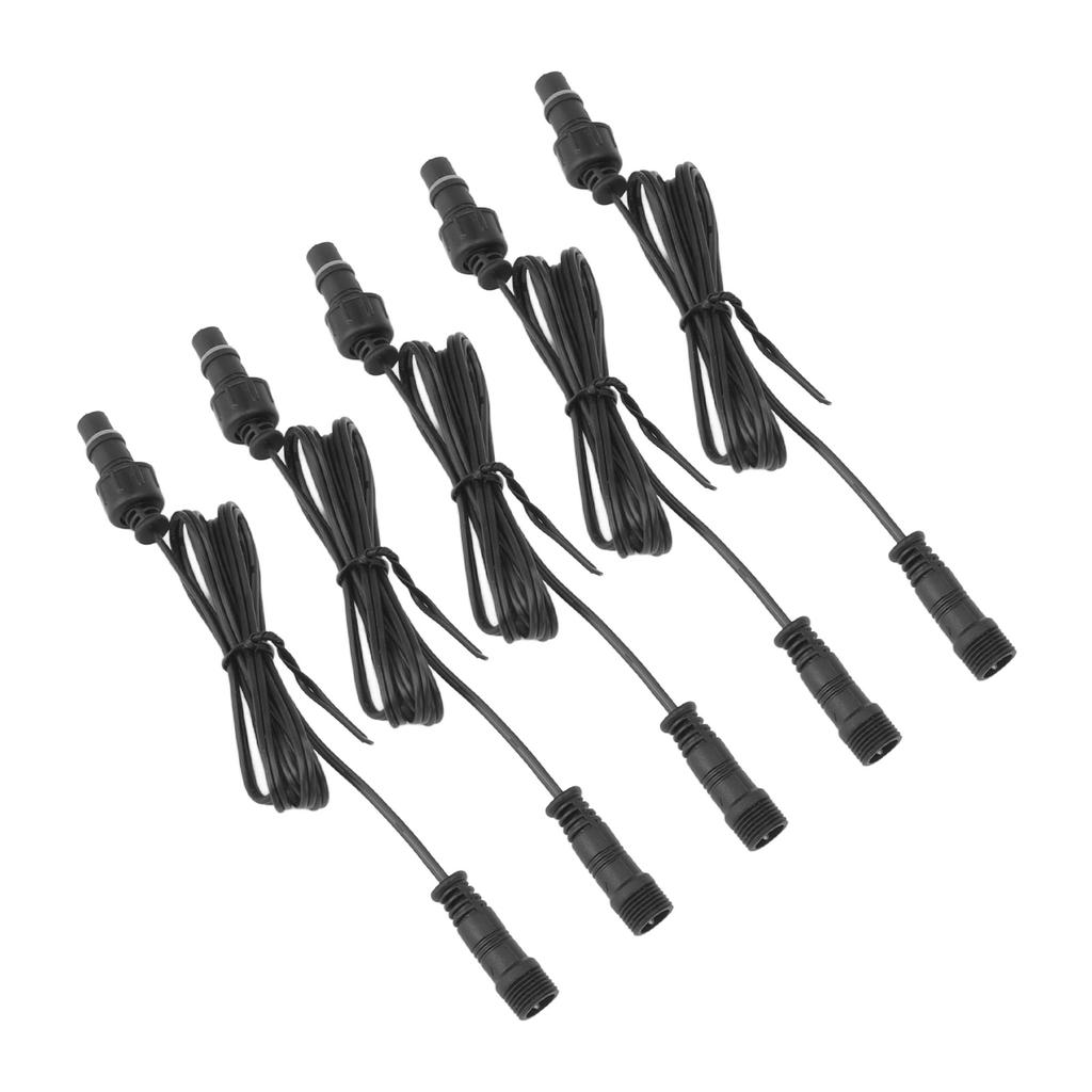 5 Pcs 3.3ft Deck Light Extension Cable 2 Pin IP67 Waterproof Extension Cord Male Female Connector for Outdoor