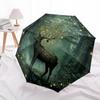 1 PC Automatic Folding Umbrella - Forest Deer Pattern, Portable & Foldable Design with 8 Ribs, Christmas Birthday Gifts