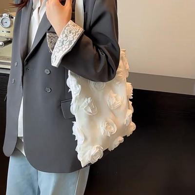 Three-Dimensional Flower Shoulder Bags Personality Women Casual Bag Underarm Femme Beautiful Shopper Totes AVE
