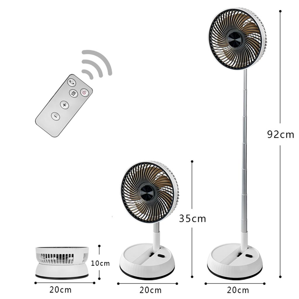 Outdoor Telescopic Fan Remote Control Aluminum Alloy Portable Silent Desktop Vertical Left and Right Rotating Multi-purpose Fan
