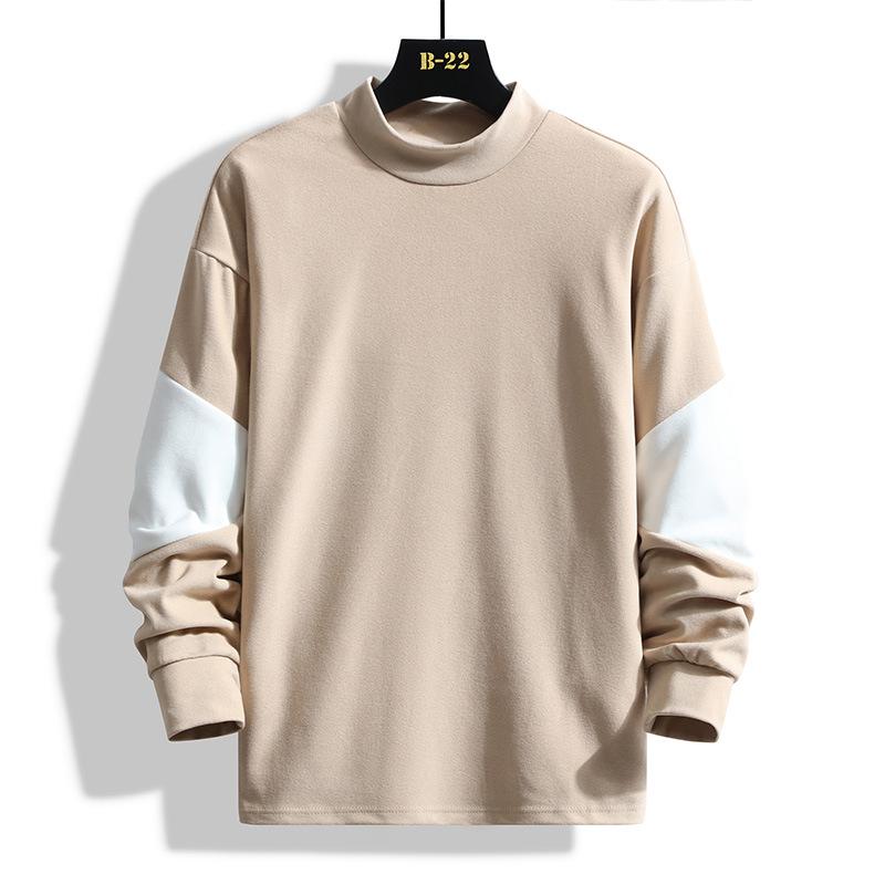 

Водолазка с половинным воротом, теплые топы на осень и зиму, мужская толстовка для молодых, со средним воротником, свободная базовая рубашка, футболка с длинным рукавом в стиле кэжуал от Devli 4XL