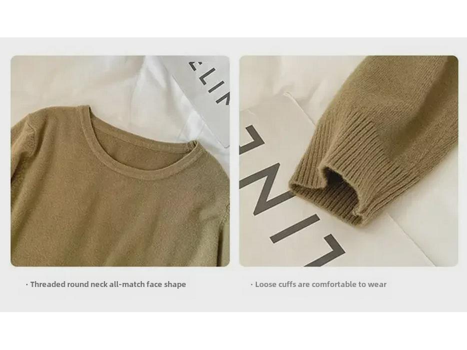 Women's Stylish Cashmere Sweater: Round Neck, Thin, Ideal for Spring & Autumn, 2025 Collection, Versatile Inner or Outer Wear.