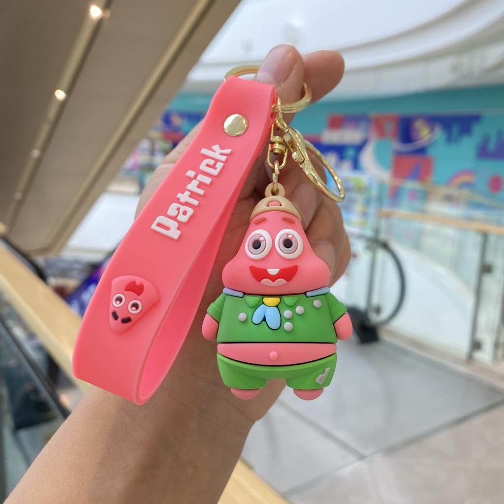 Anime Spongebob Squarepants Keychain Patrick Star Kawaii PVC Toys Keychain Backpack Charm Birthday Gift For Kid