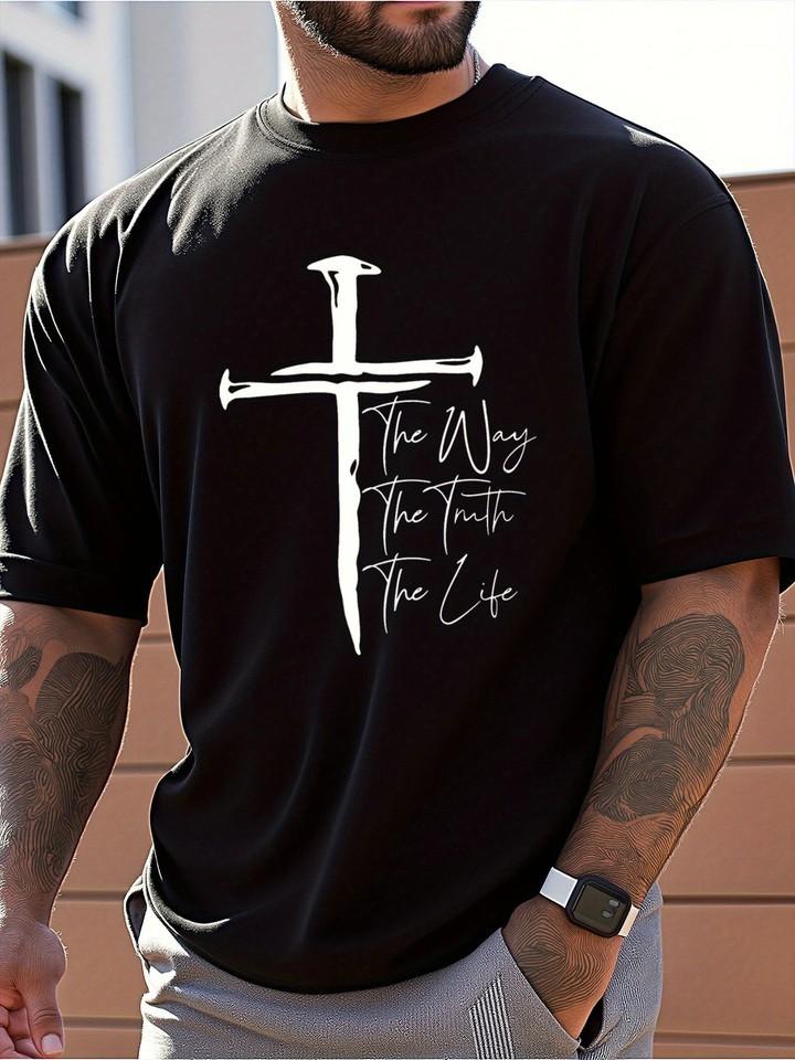 The Way The Truth The Life Cross Unisex Black Shirt
