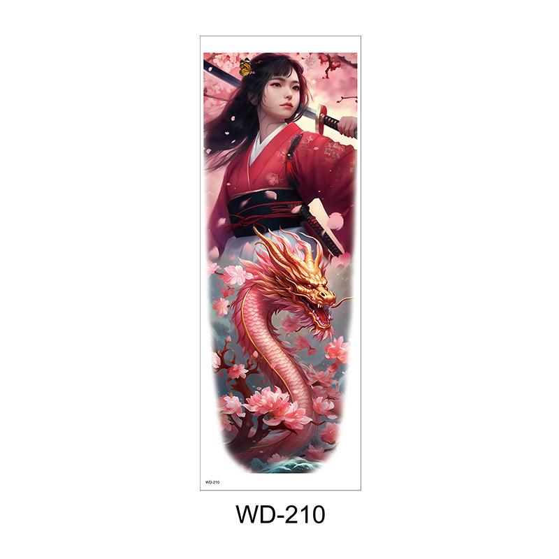 Long Flower Full Arm Waterproof Temporary Tattoo Stickers