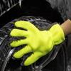 Car Wash Gloves 1 2 Pack with Microfiber Wiping Sponge Reusable Cleaning Tools for Car Truck Garage Use