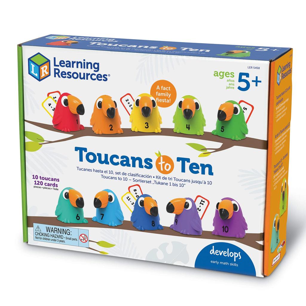 Learning Resources Math Game Toucans To Ten Calculation Cards LER5458 Authentic