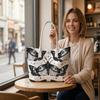 Gothic Moth Print Women Tote Bag Casual Daily Shoulder Handbag for Shopping Outdoor