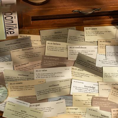 30 listů/sáček Kniha materiálů Vintage anglický balíček materiálového papíru Ruční psací potřeby DIY Ruční výroba & Scrapbooking Dekorace deníku