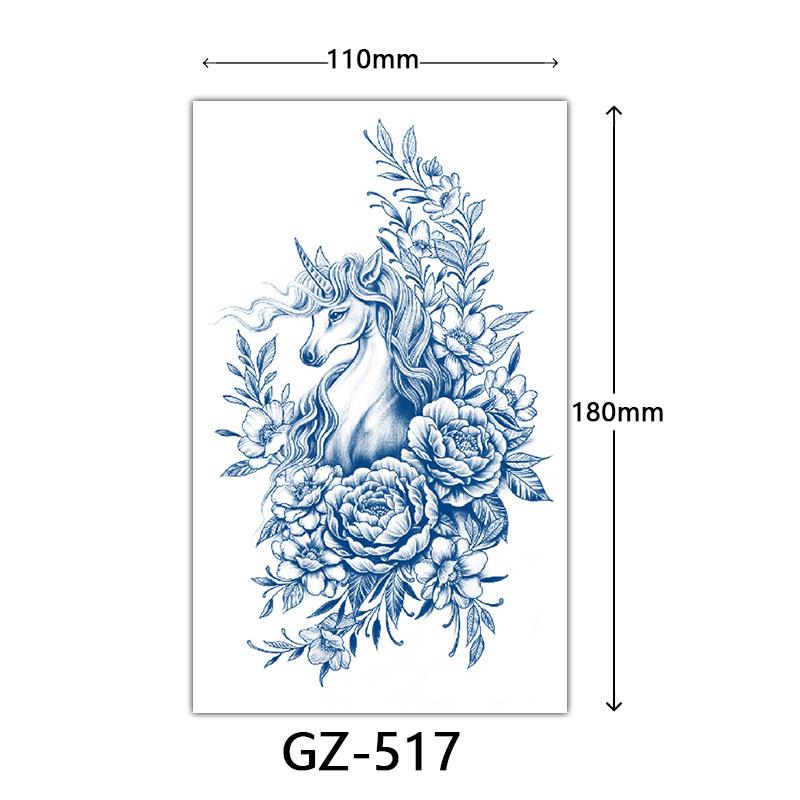 Herbal Tattoo Stickers, Juice Tattoo Stickers, Semi-Permanent Tattoo Stickers Dragon Snake Animal Tattoos