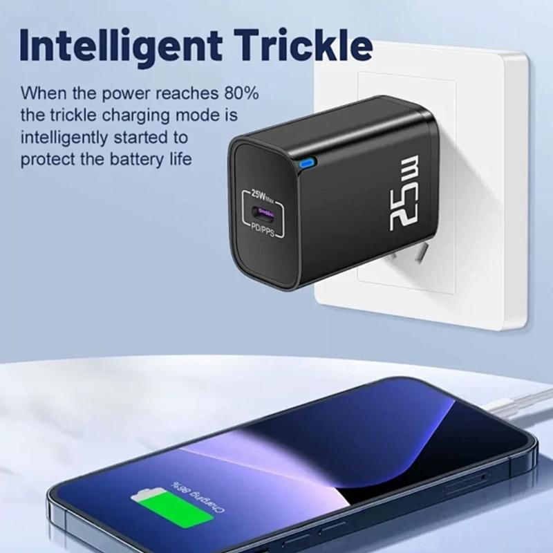 Quickly Charge 25W USB C Charger Type C PD Wall Charger for Fast Charging Travel Friendly Wall Plugs AC100-240 V 50-60Hz