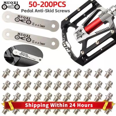 MUQZI MTB Road Bike Pedal Screws Bicycle Pedals Bolts Nails Fixed Stud Pin with Spanner Skid-proof Bolts Pedal Parts Accessories