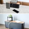 Large Black Cable Management Box for Power Strips & Cords 36x13x13.5cm Desk Organizer