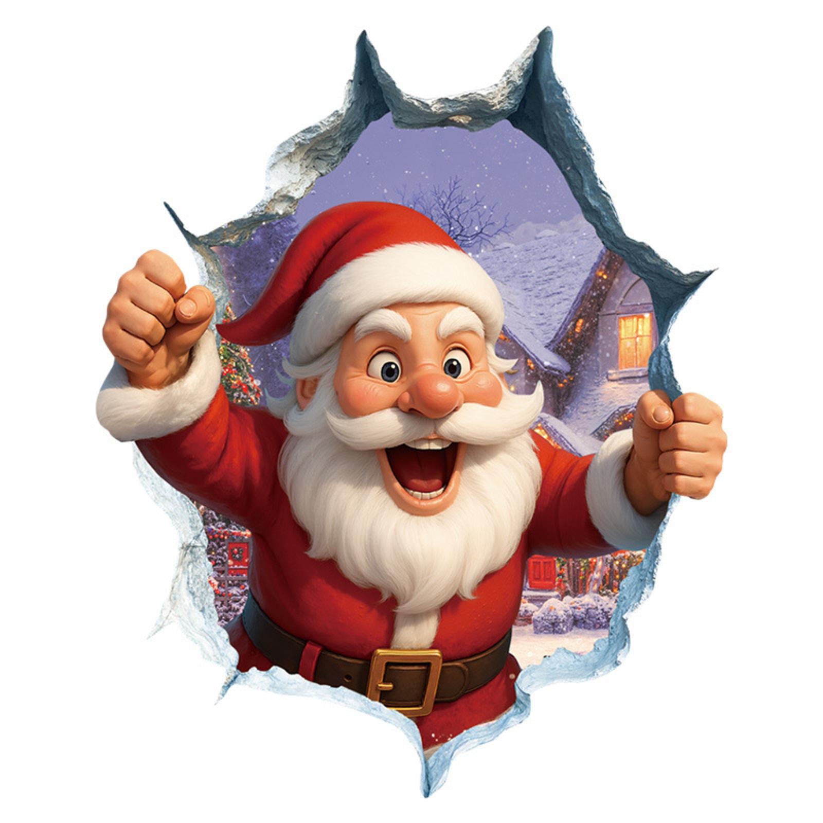 

Рождественские украшения Украшение для праздничной вечеринки Наклейки на окна ПВХ Статические наклейки Украшения для окон One Size