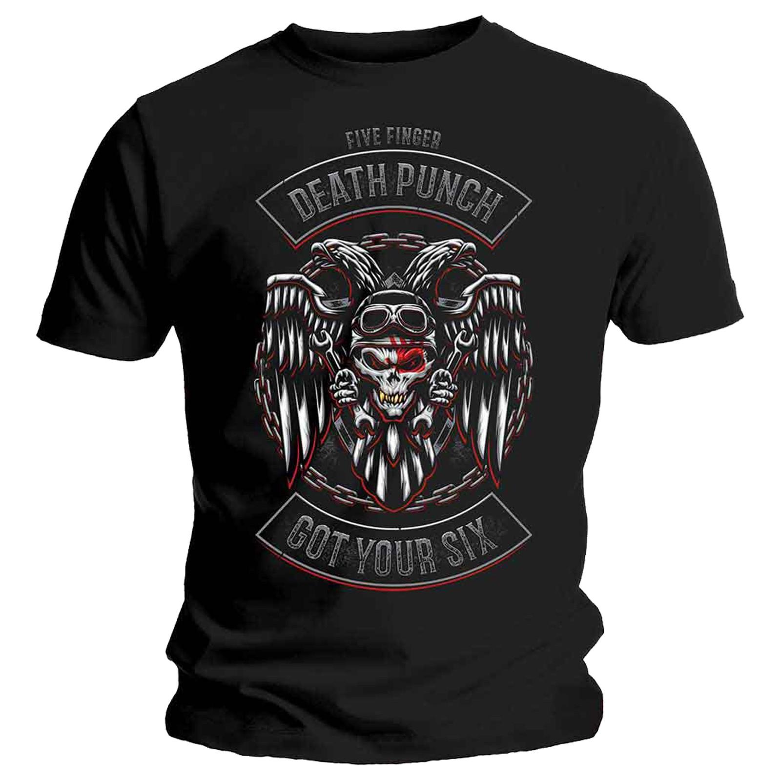 Five Finger Death Punch Biker Badge T Shirt Unisex T-Shirt S