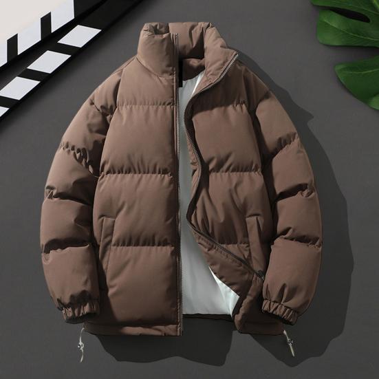 Cappotto di Cotone Donna Uomo Collo Alto Manica Lunga Orlo con Coulisse Giacca Piumino con Tasche Vestibilità Ampia Caldo Capispalla Invernale