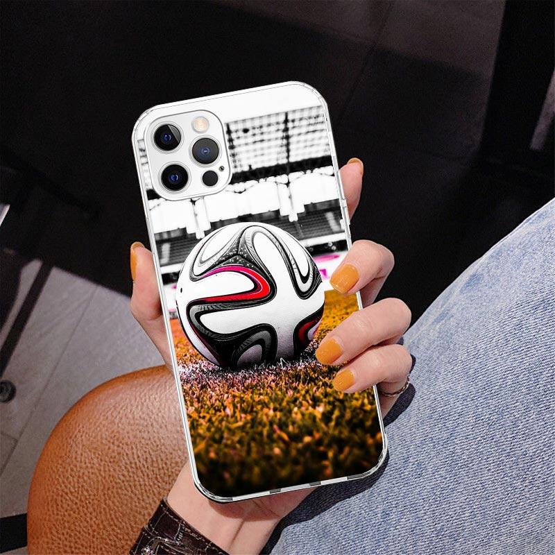 Football Soccer Ball Design Phone Case For iPhone 17 Air 16 Pro Max 16E 15 + 14 Plus 11 12 13 Mini 7 8 SE Gift Print Cover Funda
