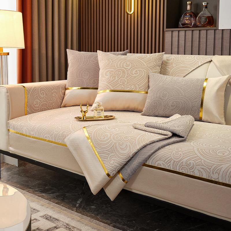 Sofa Cushion Four Seasons Universal Light Luxury and Simplicity Modern Non-Slip Sofa Cover Towel Cover Towel Chenille Thickened Universal