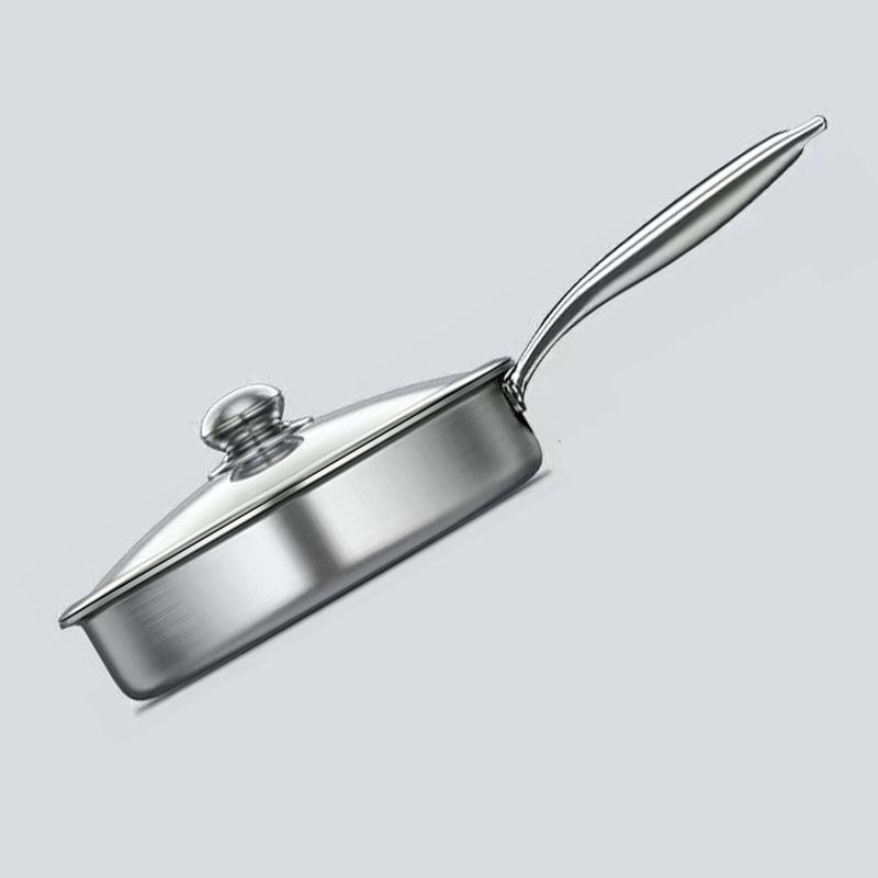 316L Stainless Steel Non-Stick Double-Sided Frying Pan for Eggs and Steak, Coating-Free, Flat-Bottom.