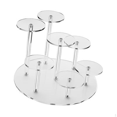Acrylic Display Riser Stand Cupcake Rack 7 Tier Multilevel Holder Showcase for Watches Dessert