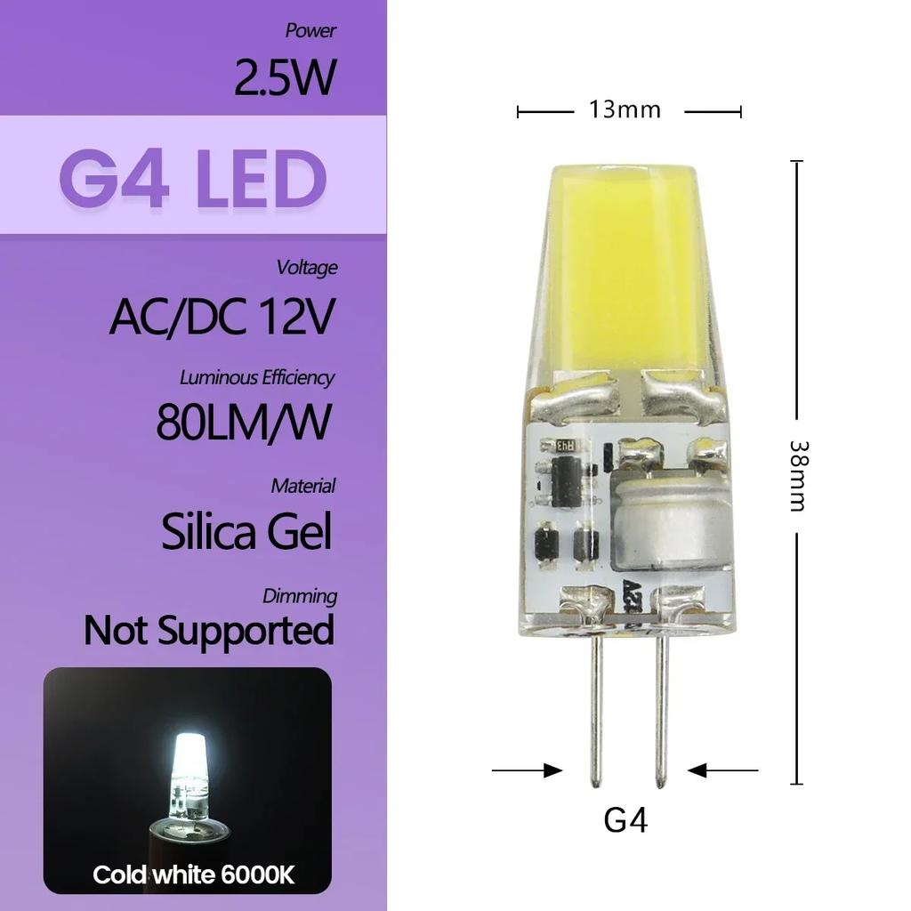High Light LED MINI G4 AC DC 12V 24V Low Power 1.2W 1.4W 1.5W 2W 3W Efficiency Strobe Free for Crystal Chandelier Kitchen Toilet