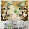 Crane Relief Tapestry Wall Hanging Oil Painting Psychedelic Retro Bohemian Art Mattress Room Home Decor