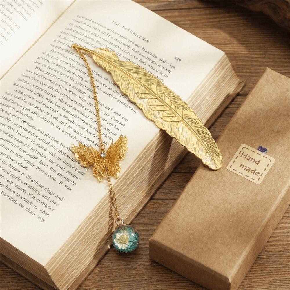 Butterfly Eternal Flower Bookmark Multi-Color Chinese Style Page Marker Feather Bookmark Student