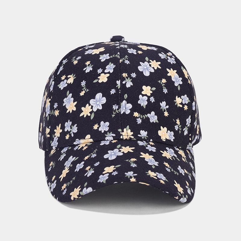 Ins New Full-printed Small Floral Baseball Cap Women's Tide European and American Fashion Hard Top Shopping Cap Tide Hat