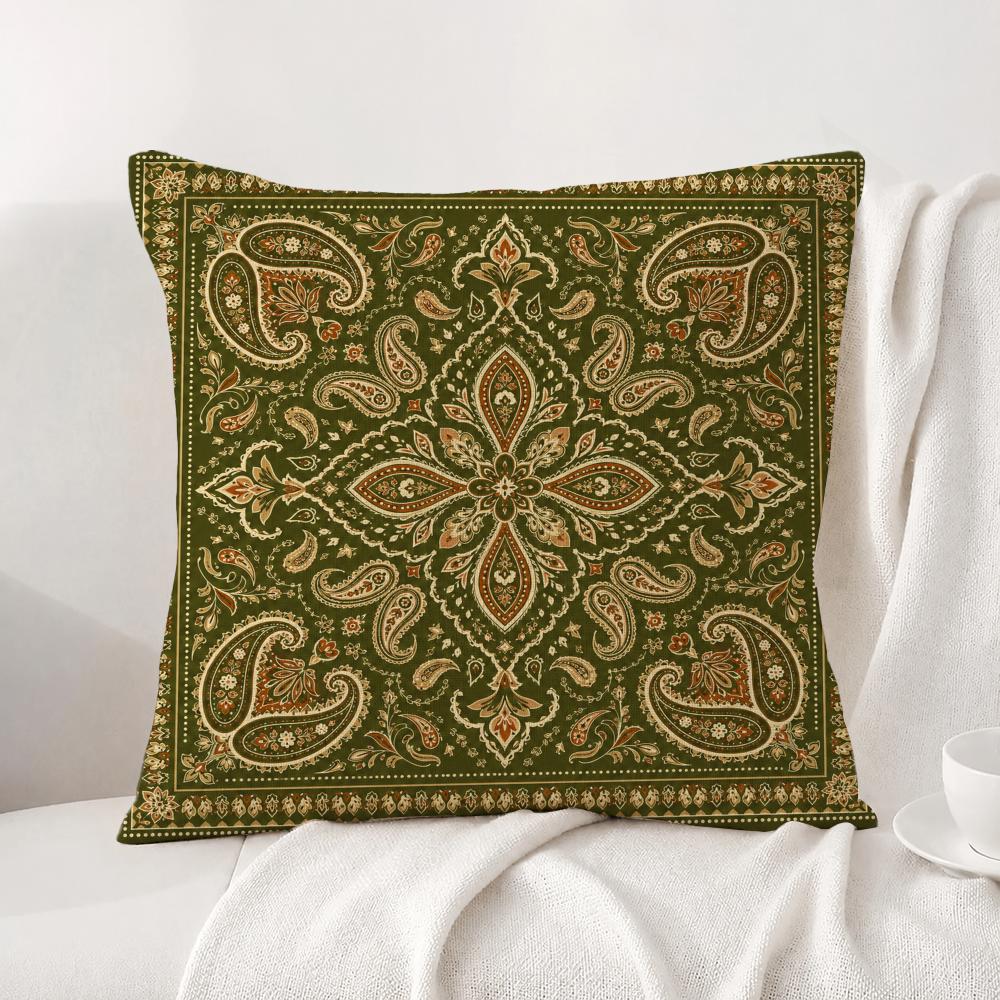 Pattern Bandanna Pattern Cushion Cover Natural Linen Pillowcase Set AllinOne Decor Cushion Cover for Sofa Bedroom Chair